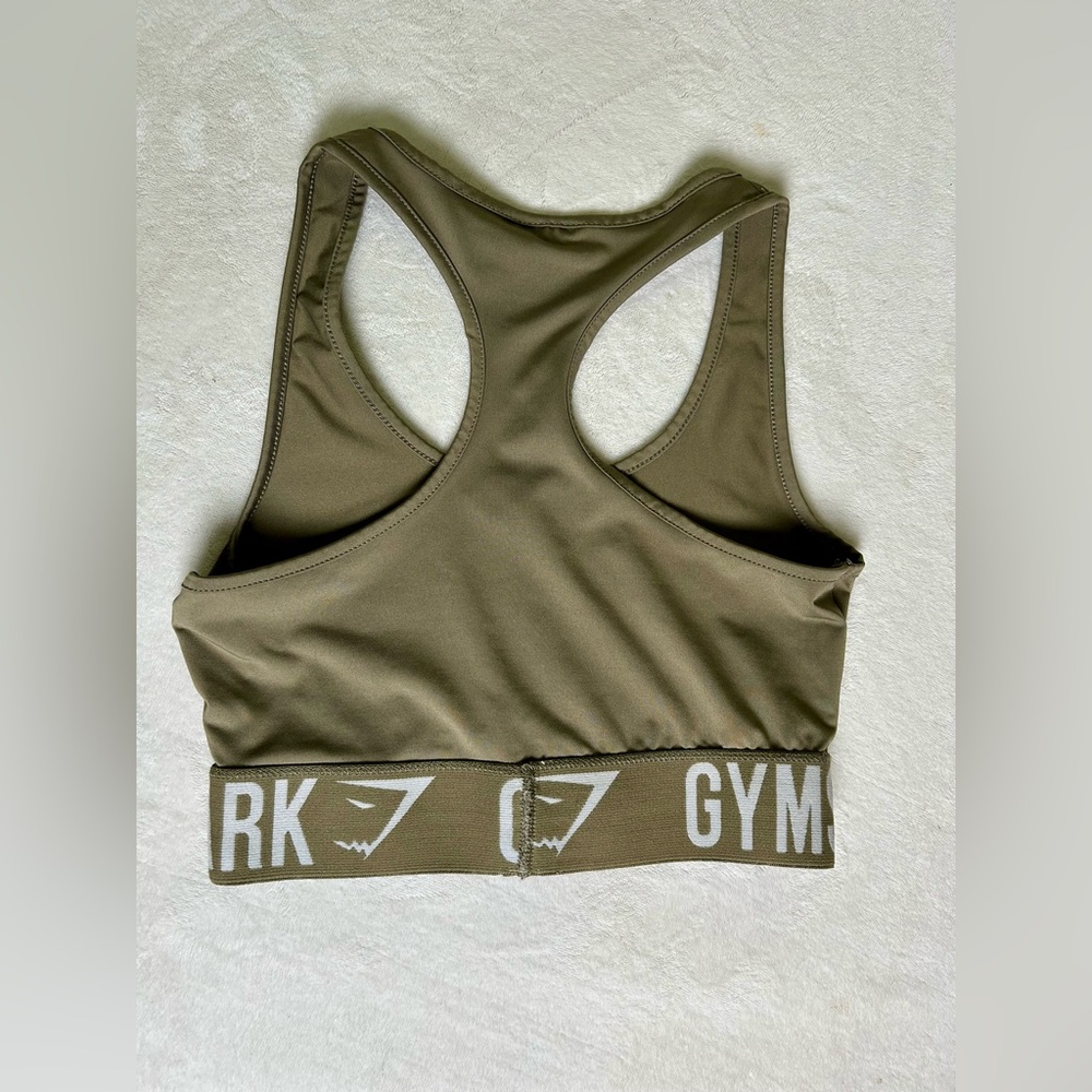 GYMSHARK Sports Bra Dry Flex Olive Green sz. Small - Picture 3 of 6